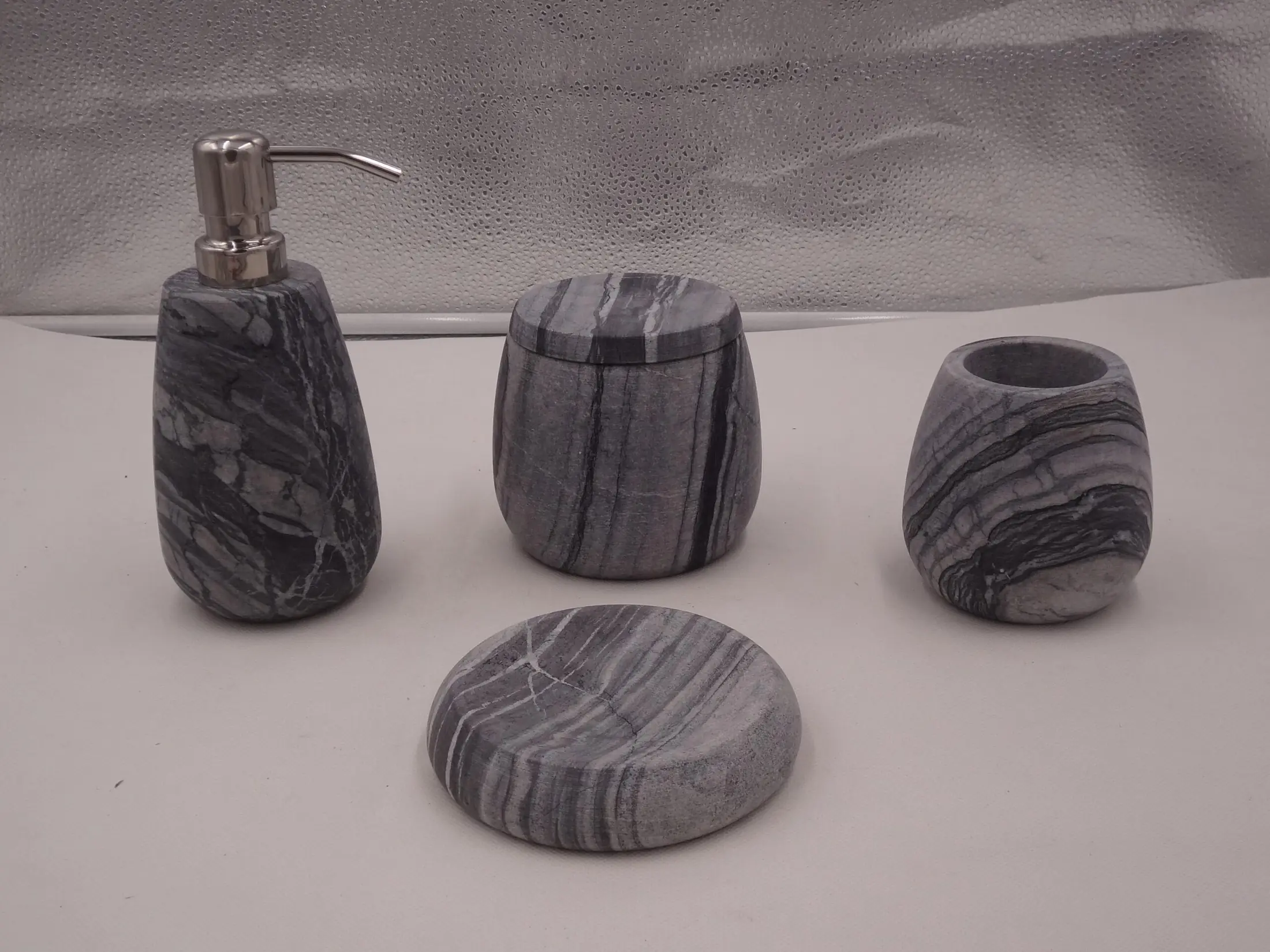 Gray Marble Bathroom Set