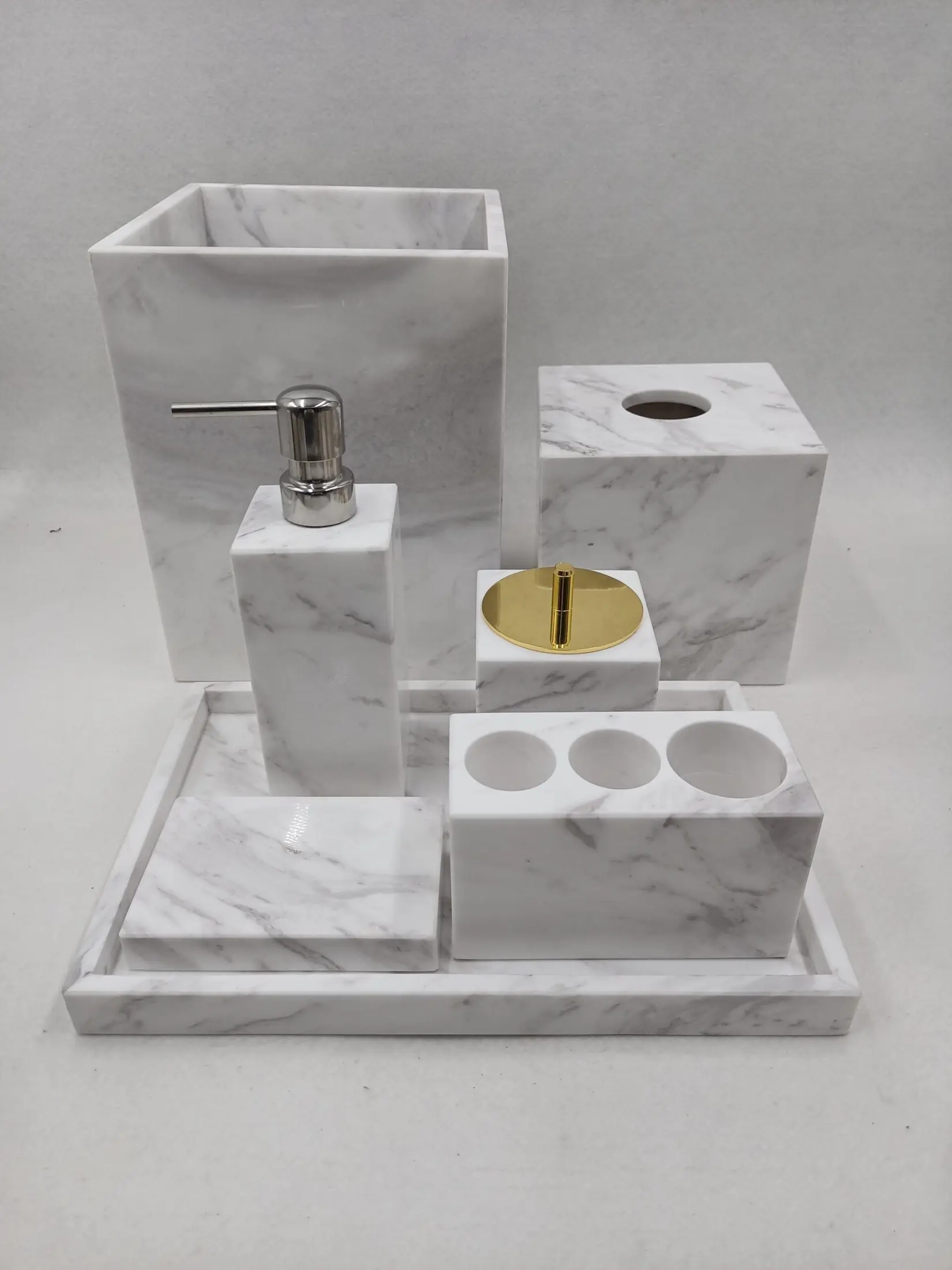 White Marble Bathroom Set