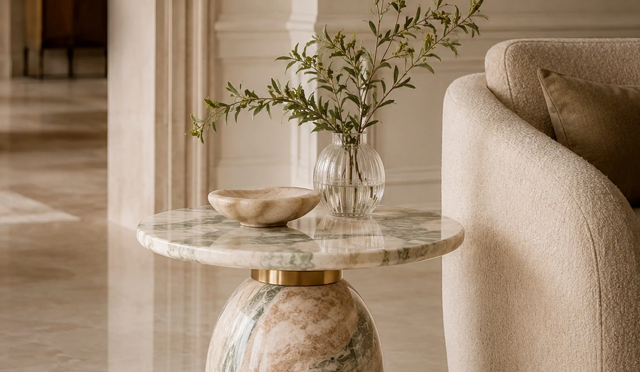 Travertine Coffee Table view 2