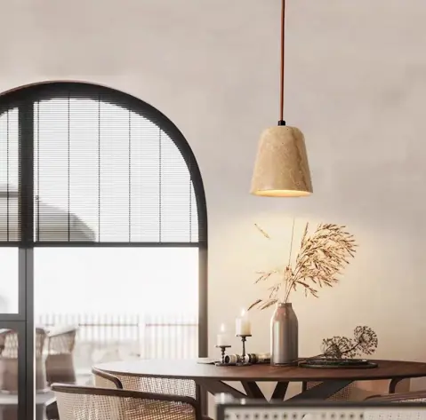 HDS001 Travertine Cone Pendant Light