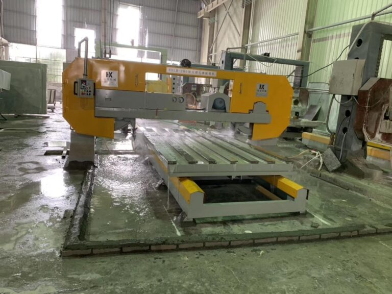 Stone-cutting machine in the workshop