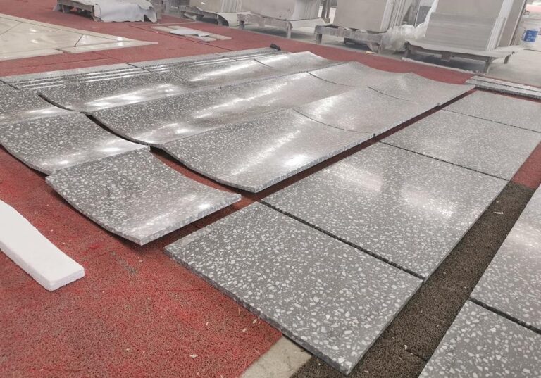 Processed panels laid out in the workshop