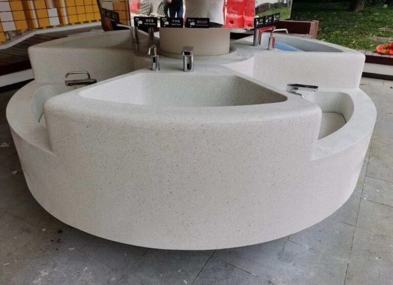 Shaped stone basin components