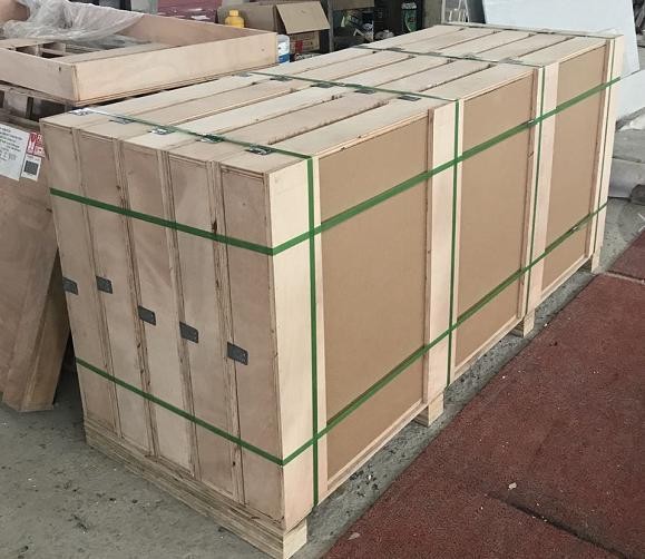 Crated components with transport straps